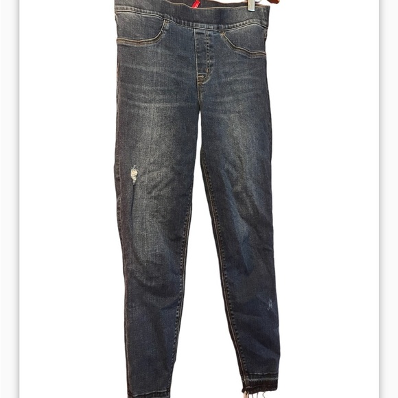 SPANK Distressed Ankle Skinny Jeans, Sz Small Distressed Medium Wash - Picture 5 of 11